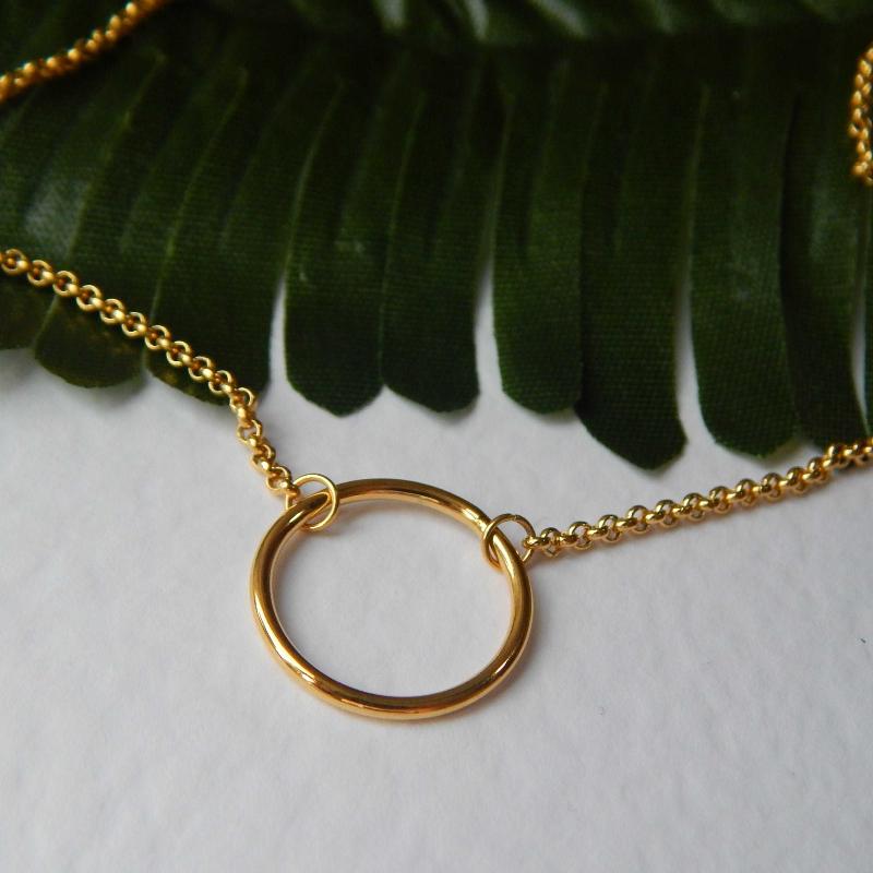 Gold  Open Circle Necklace