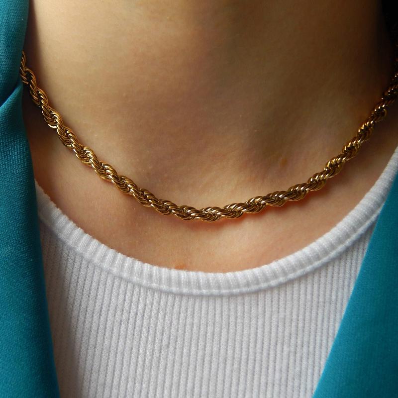 Gold Rope Chain Necklace