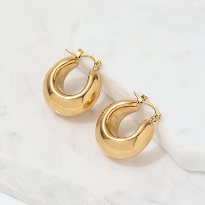 gold chunky hoop earrings