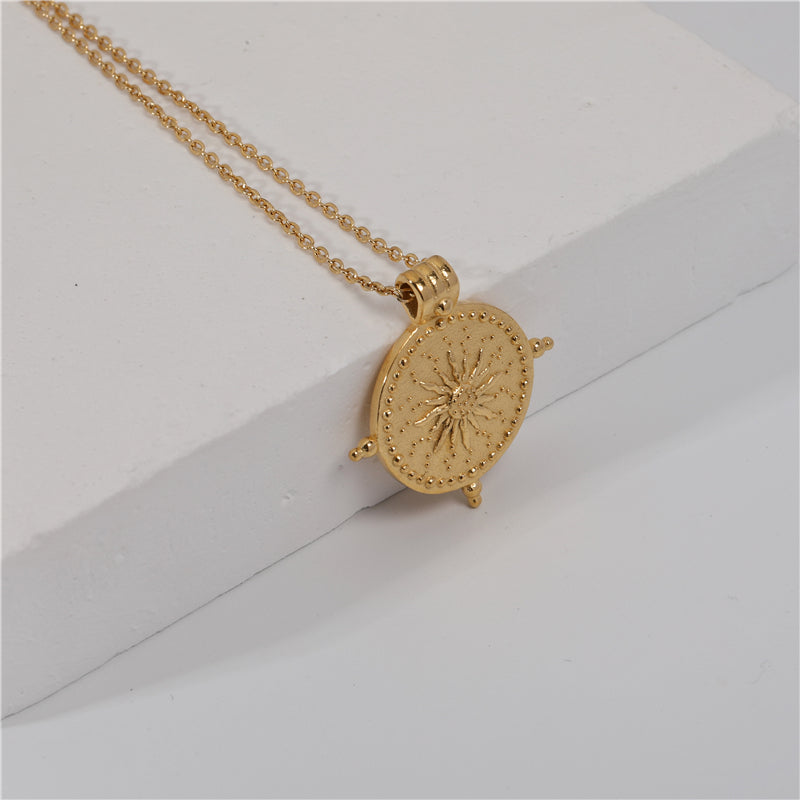 gold sun pendant necklace 