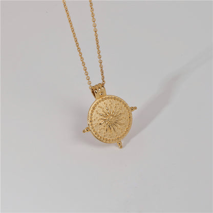 sun pendant necklace in gold