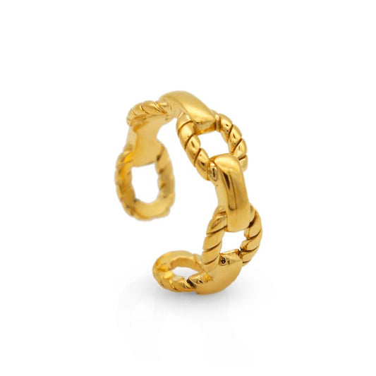 chain adjustable ring in gold